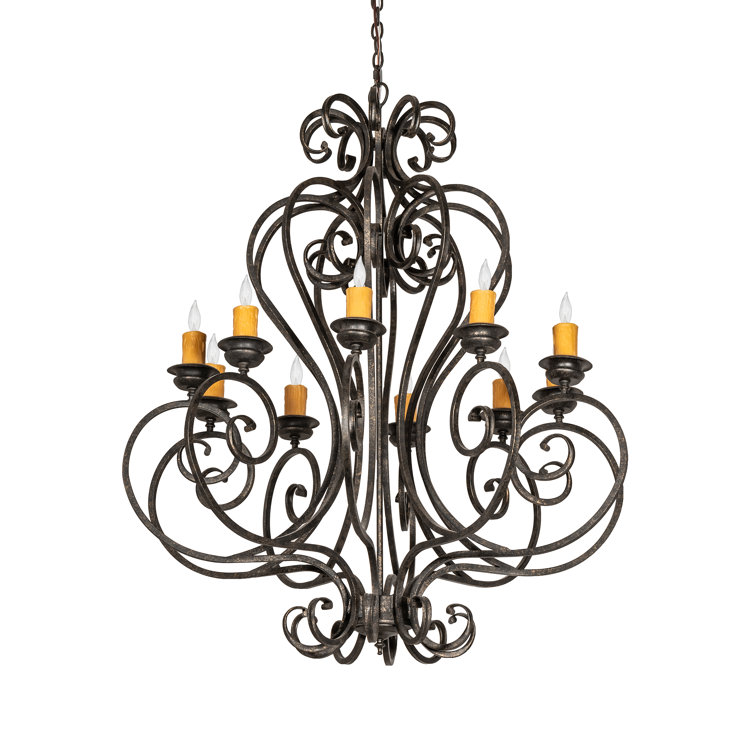 Fernando Bronze 10-Light Candelabra Chandelier