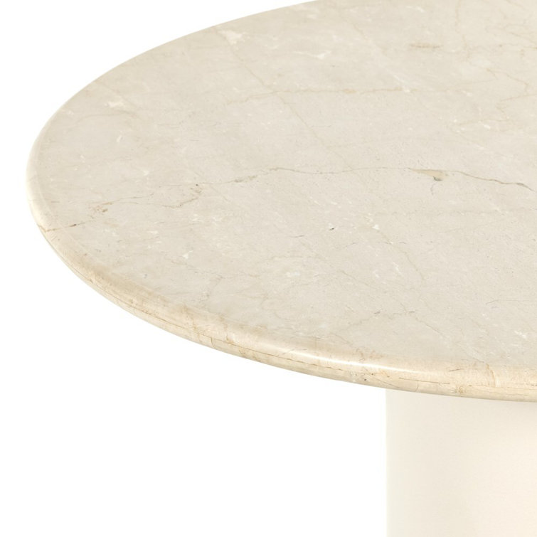 Belle Round Cream Marble Dining Table