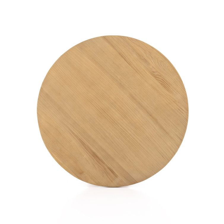 Wells 39'' Natural Brown Wood Round Coffee Table with Storage