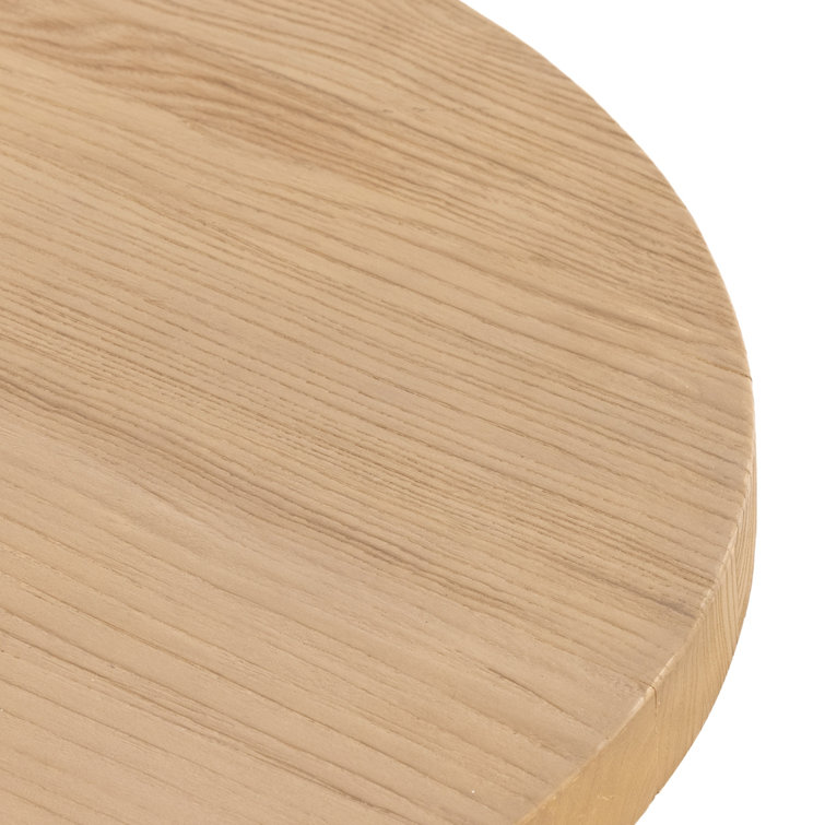 Wells 39'' Natural Brown Wood Round Coffee Table with Storage