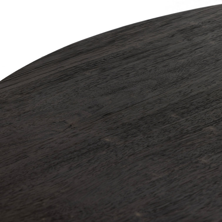 Contemporary Light Brushed Parawood Round Coffee Table, 38"