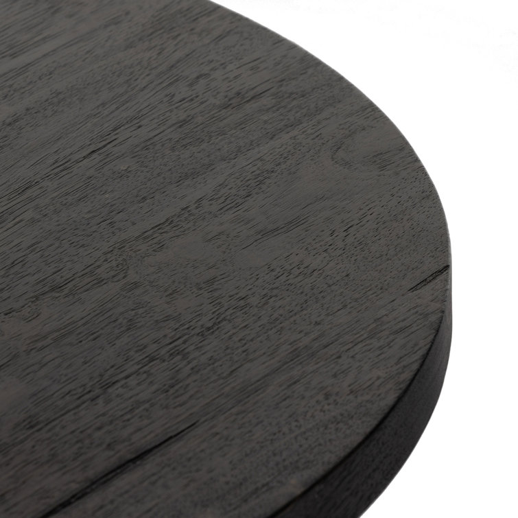 Contemporary Light Brushed Parawood Round Coffee Table, 38"