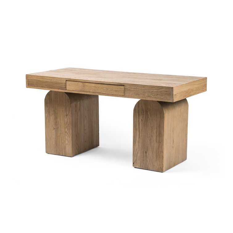 Contemporary Elm 60'' Natural Home Office Desk with Drawer