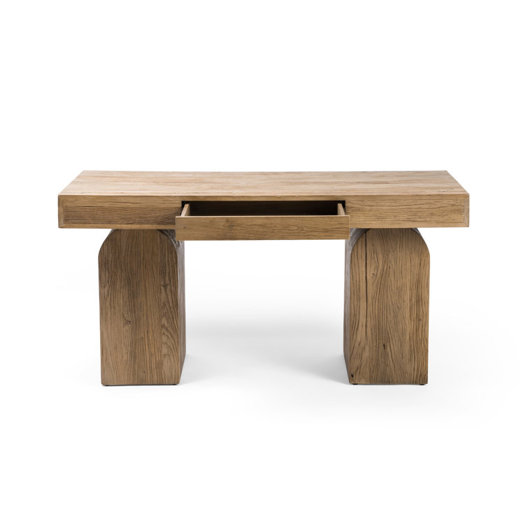 Contemporary Elm 60'' Natural Home Office Desk with Drawer