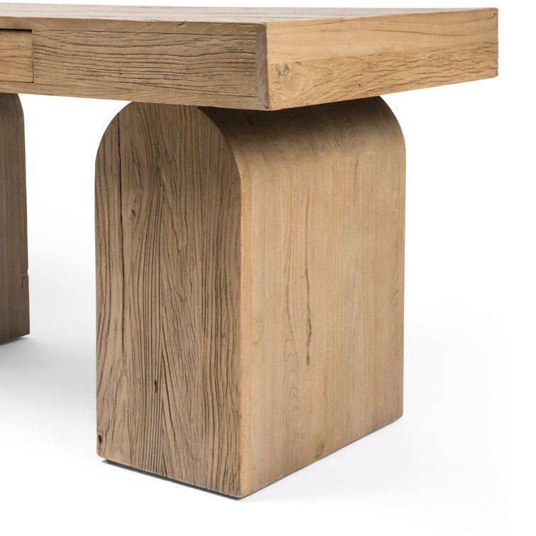 Contemporary Elm 60'' Natural Home Office Desk with Drawer