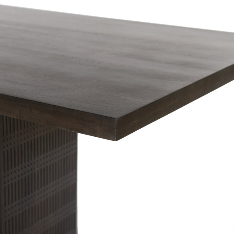 Artisan Carved Vintage Brown Mango Wood Dining Table