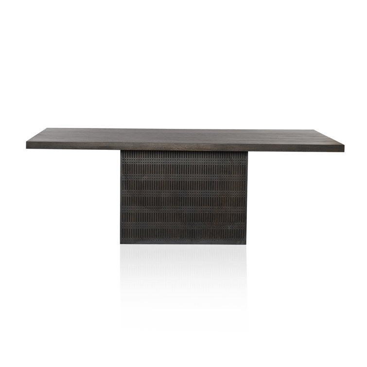 Artisan Carved Vintage Brown Mango Wood Dining Table