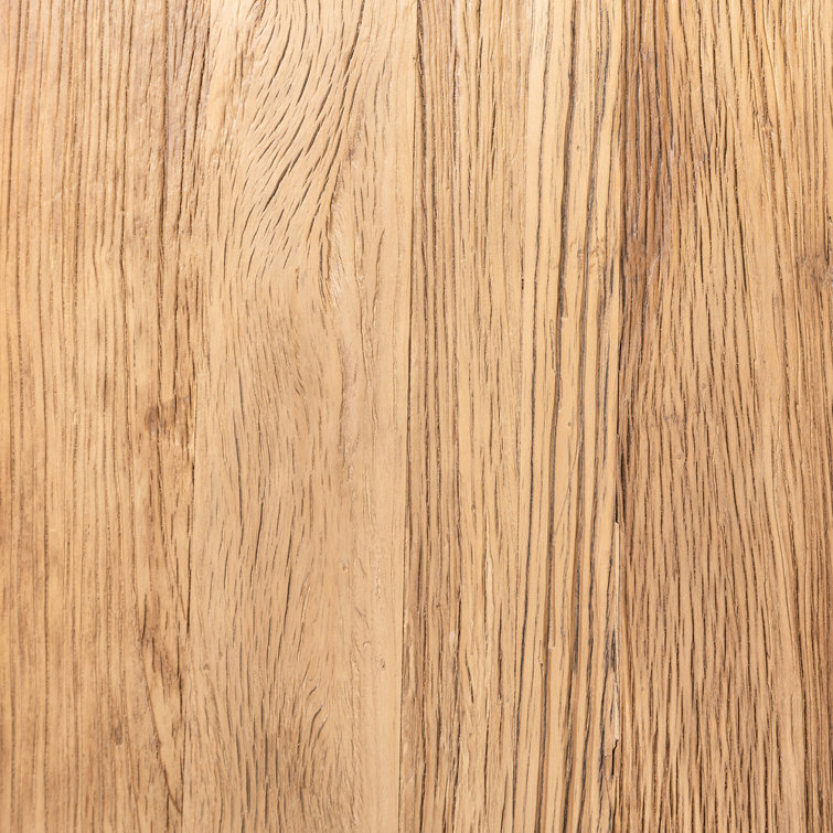 Natural Elm Round Reclaimed Wood Dining Table for Six
