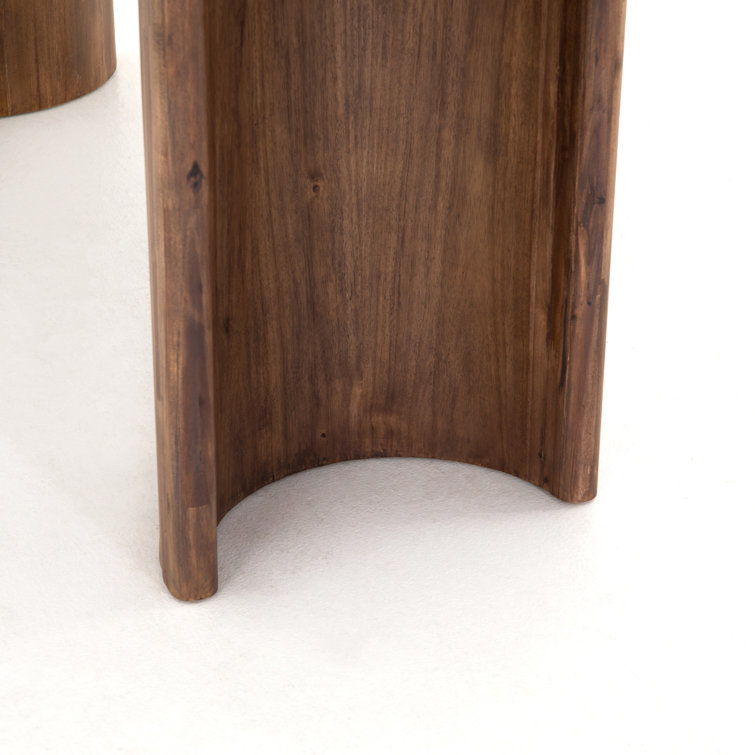 Seasoned Brown Acacia Oval Dining Table for Six