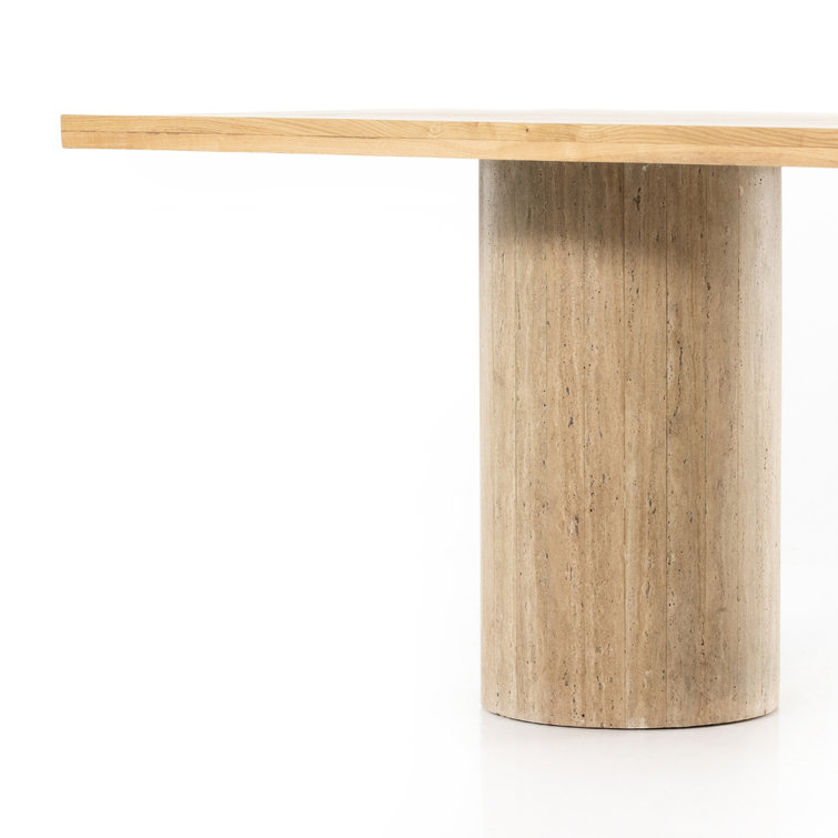 Natural Oak Rectangular Double Pedestal Dining Table
