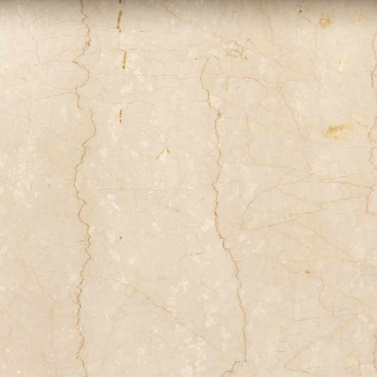 Contemporary Luxe Cream Marble Rectangular Dining Table for Six