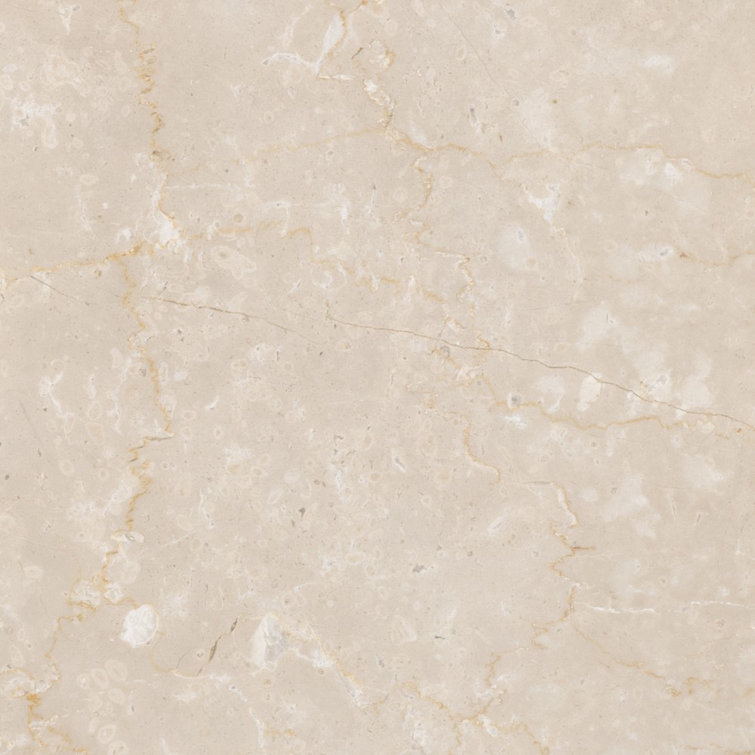 Leonel 60'' Cream Marble Desk with Polished Edges and Drawer