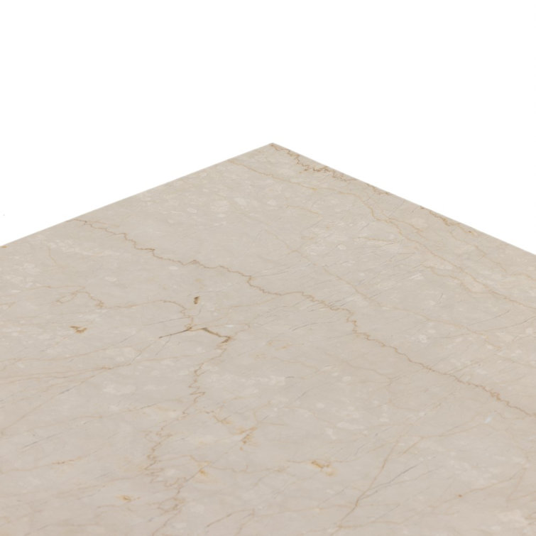 Leonel 60'' Cream Marble Desk with Polished Edges and Drawer