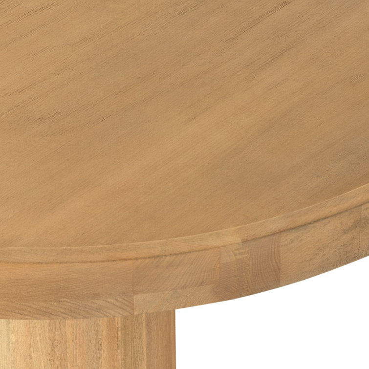Modern Asymmetrical Round Beechwood Coffee Table with Storage