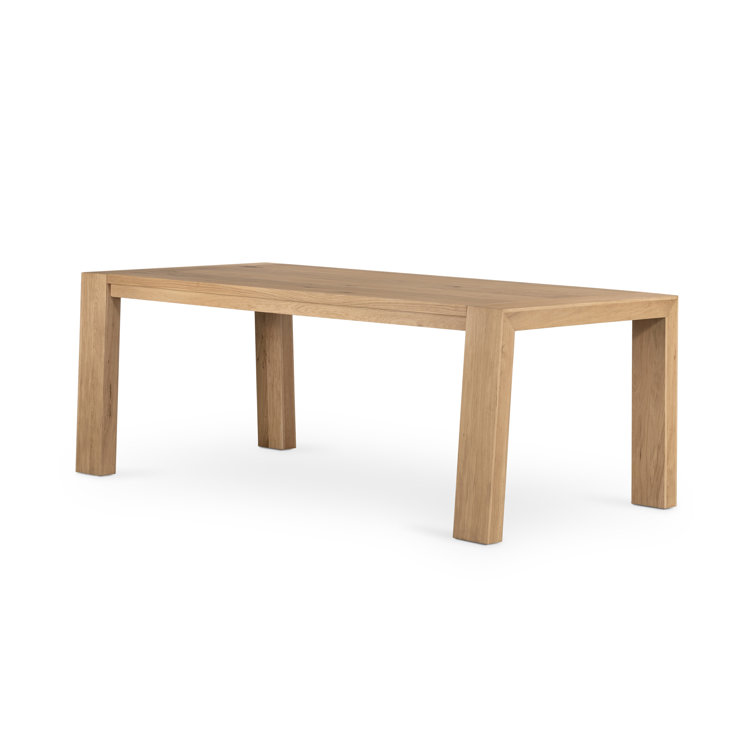 Capra Rectangular Light Oak Dining Table with Black Resin Details