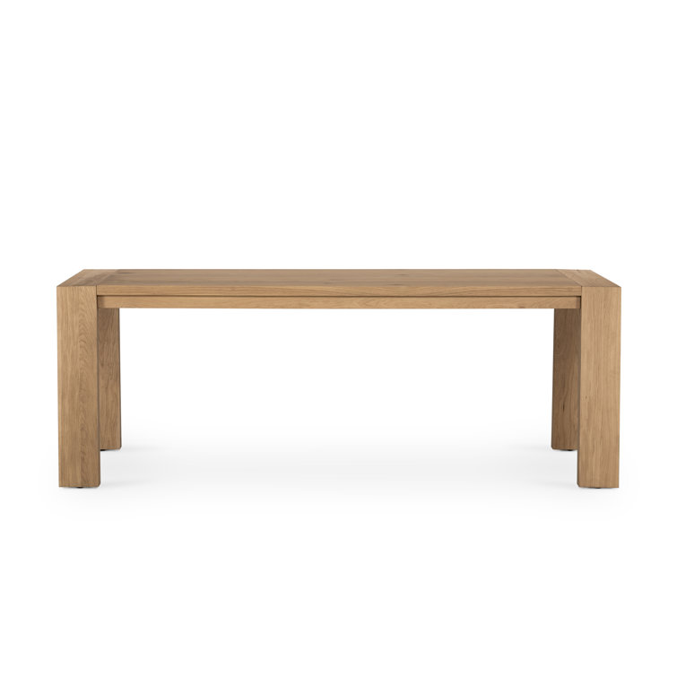 Capra Rectangular Light Oak Dining Table with Black Resin Details
