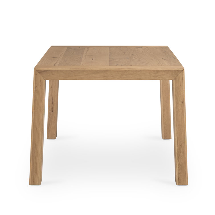 Capra Rectangular Light Oak Dining Table with Black Resin Details