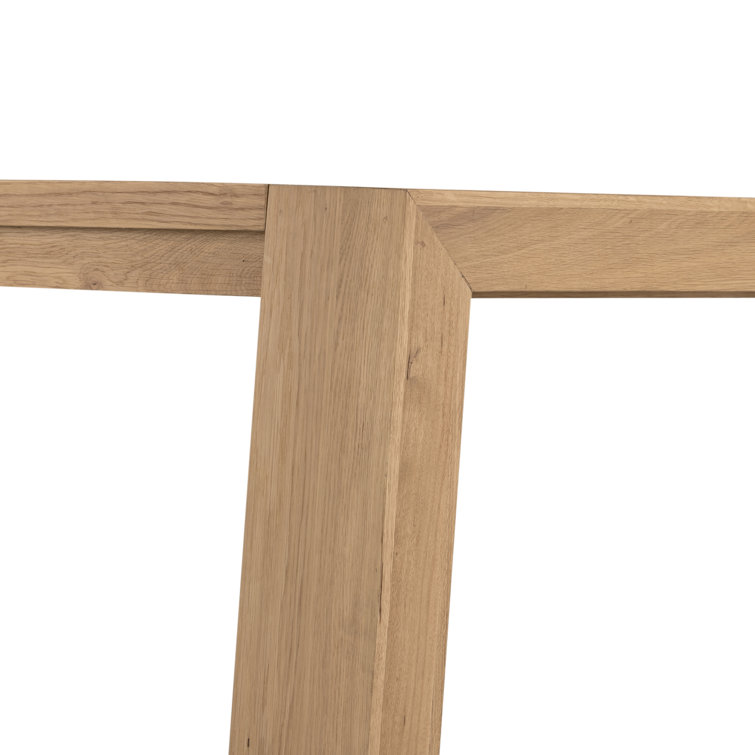 Capra Rectangular Light Oak Dining Table with Black Resin Details