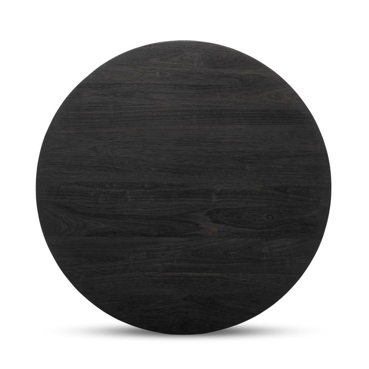 Contemporary Light Brushed Parawood Round Coffee Table, 38"