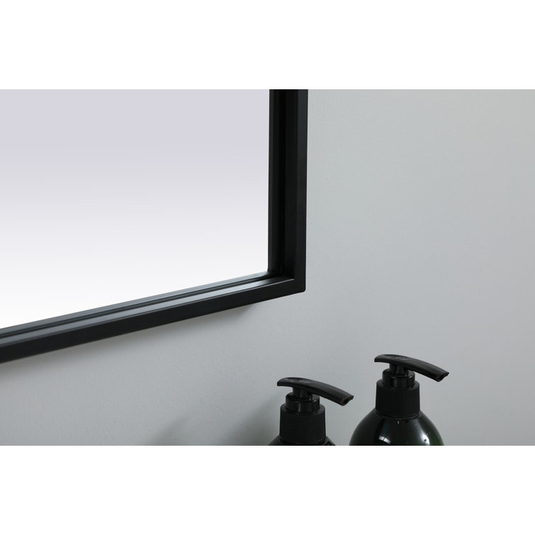 Black Arch Metal Frame Rectangular Wall Mirror