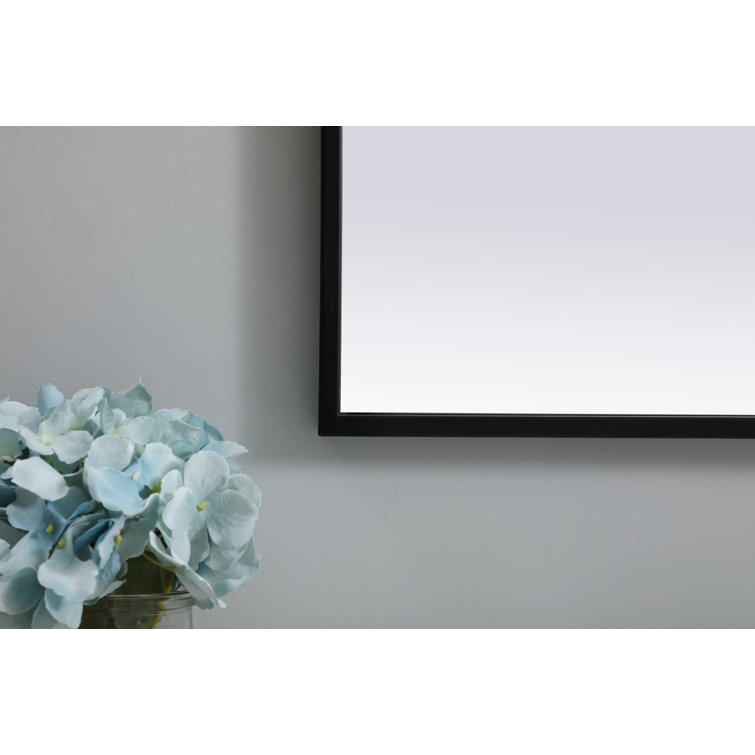 Black Arch Metal Frame Rectangular Wall Mirror