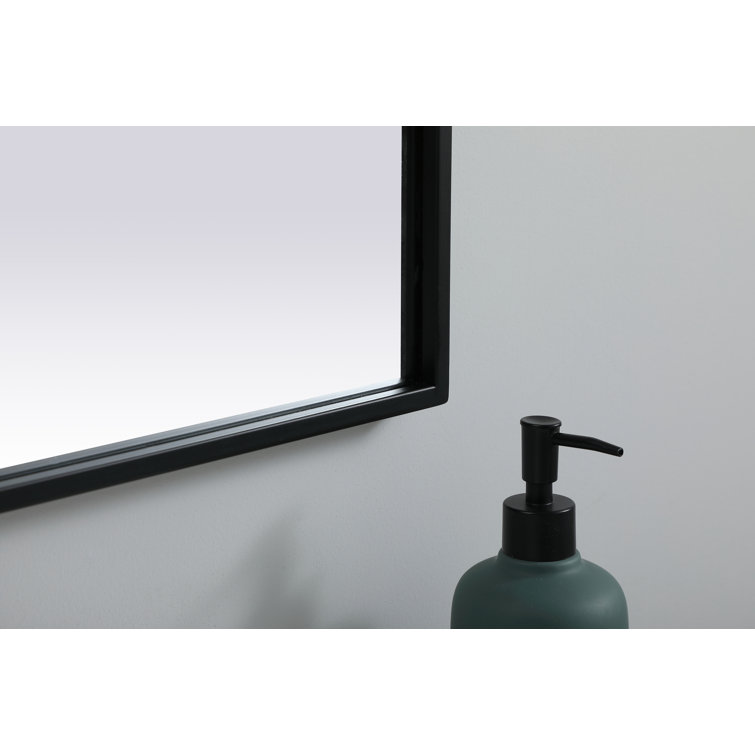 Black Metal Arch Wall Mirror with Vertical Mount