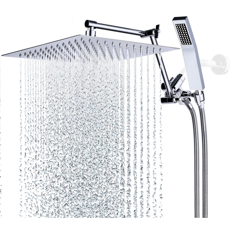 12-Inch Chrome Dual Rain Shower Head with Handheld