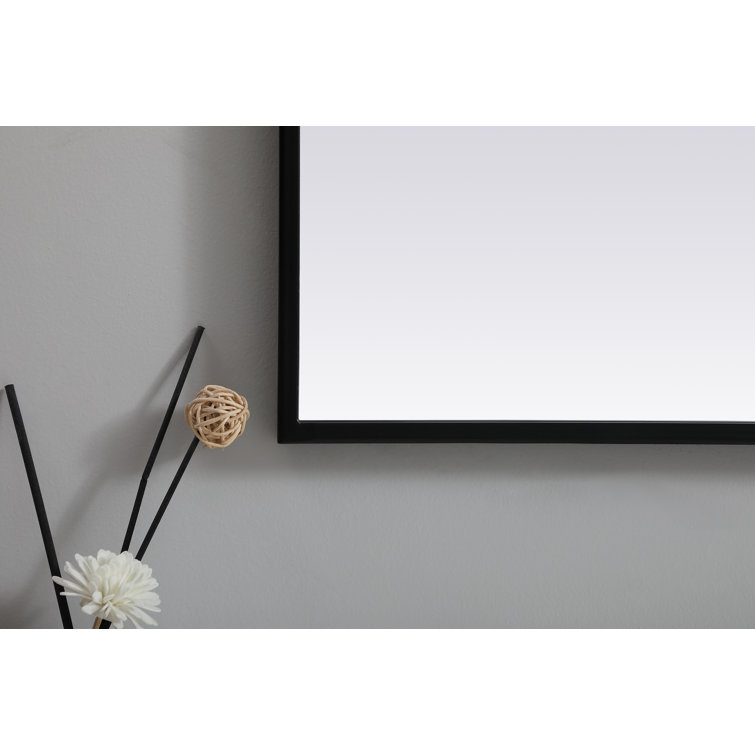 Black Metal Arch Wall Mirror with MDF Backing