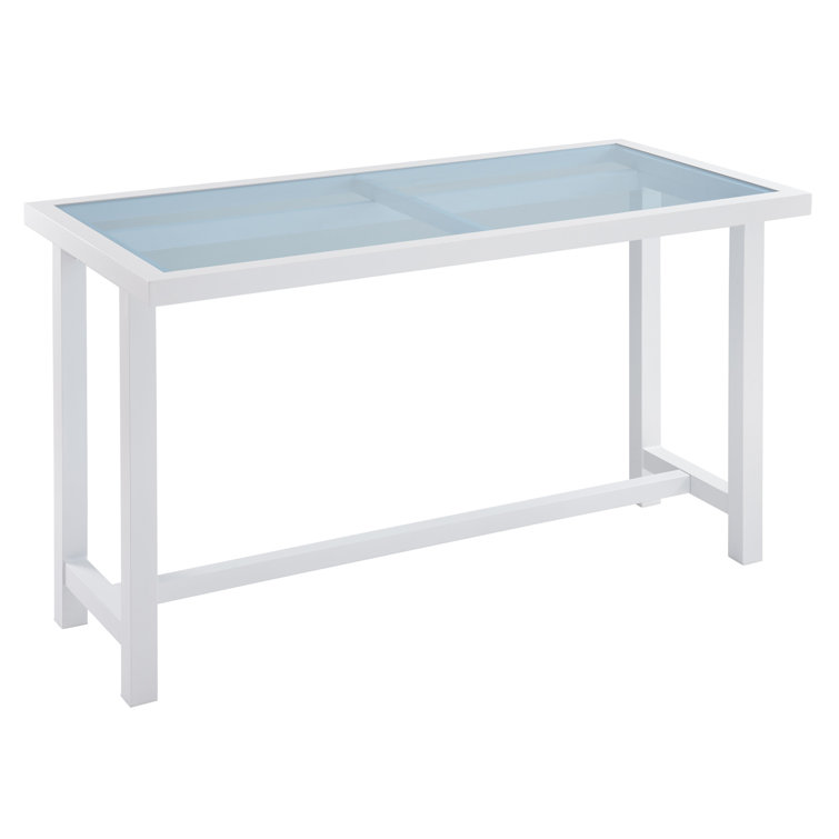 Ocean Breeze White and Blue Glass Top Bistro Table