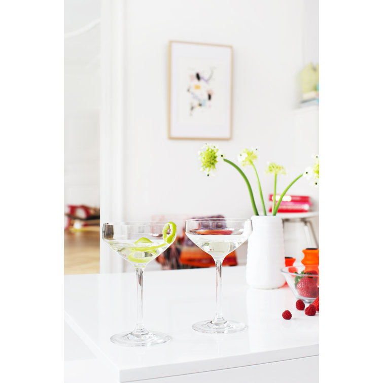 Elegant Clear Glass Martini Cocktail Set, 6 Pieces