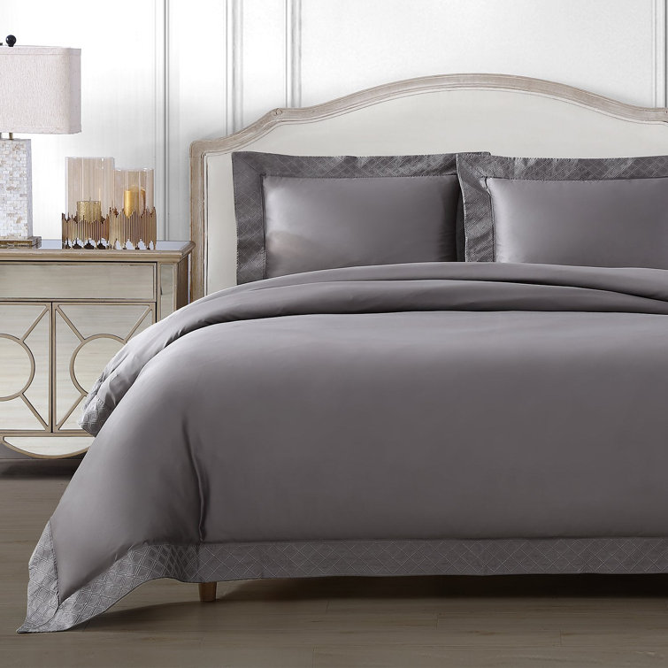 Hira Charcoal Cotton Full/Queen Duvet Cover Set