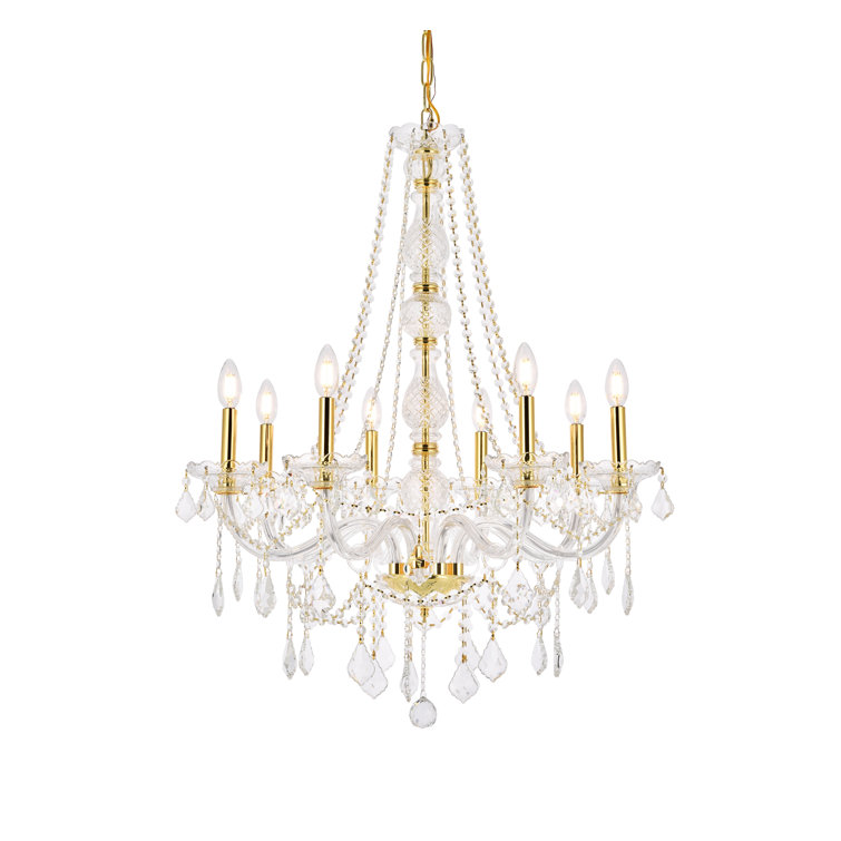 Verona Gold 8-Light Chandelier with Clear Royal Cut Crystal Trim