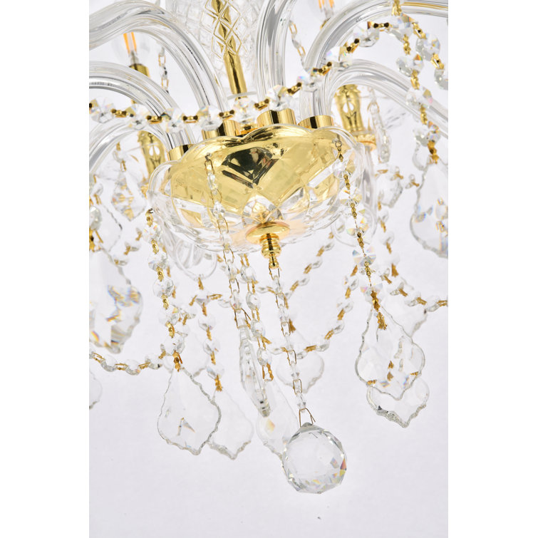 Verona Gold 8-Light Chandelier with Clear Royal Cut Crystal Trim