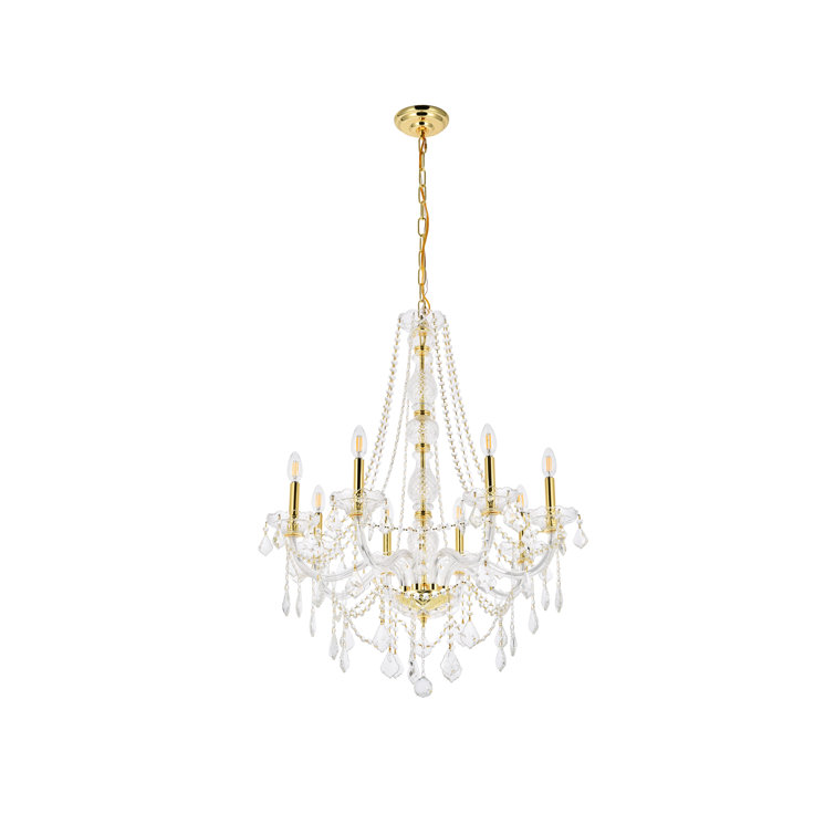 Verona Gold 8-Light Chandelier with Clear Royal Cut Crystal Trim