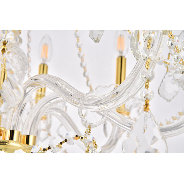 Verona Gold 8-Light Chandelier with Clear Royal Cut Crystal Trim