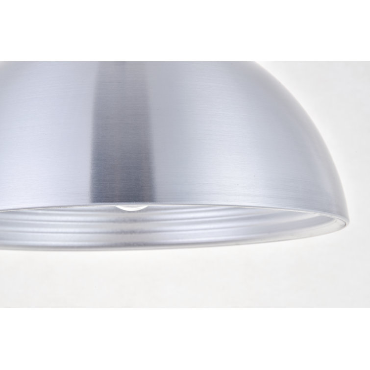 Classically Modern Burnished Nickel Aluminum Pendant - 11.5"x6.5"