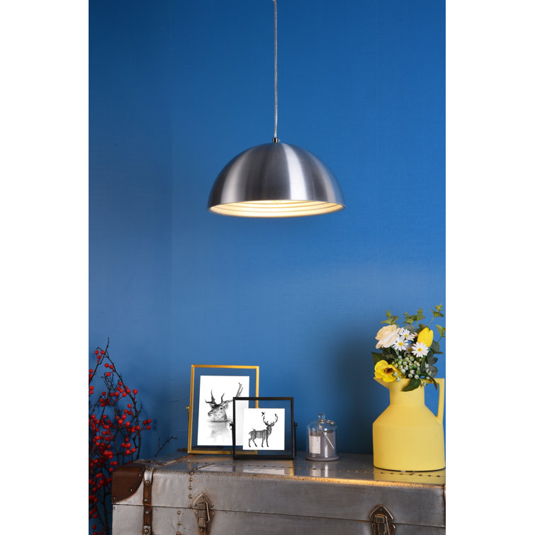 Classically Modern Burnished Nickel Aluminum Pendant - 11.5"x6.5"