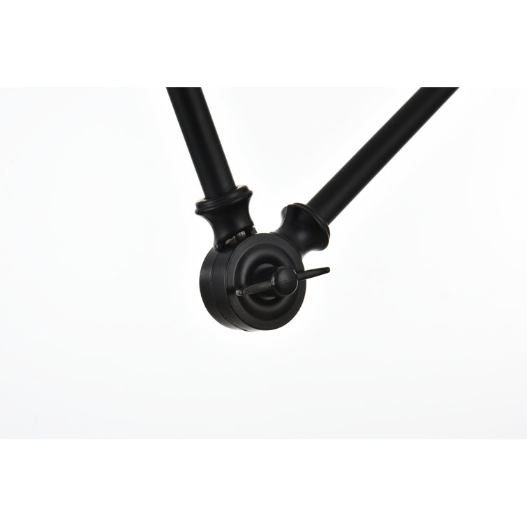 Black Iron Plug-In Swing Arm Sconce with Cone Shade