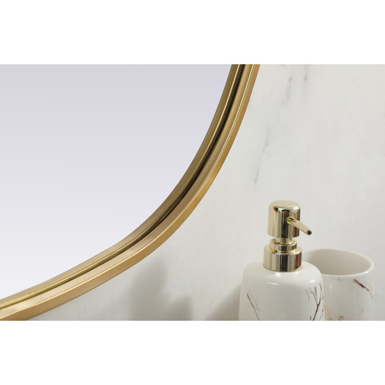 Brass Framed Oval Full Length Bathroom Mirror
