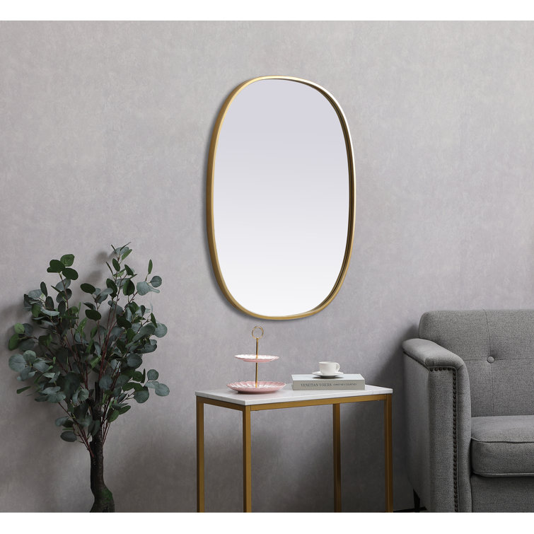 Brass Framed Oval Full Length Bathroom Mirror