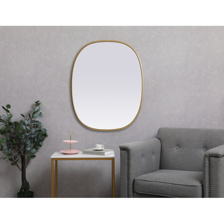 Brass Framed Oval Full Length Bathroom Mirror