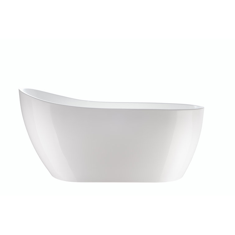 Amara 59" White Acrylic Freestanding Soaking Bathtub