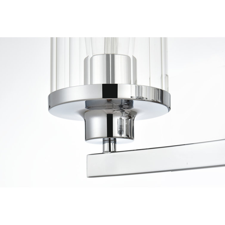 Dariela 4-Light Chrome and Clear Glass Vanity Light