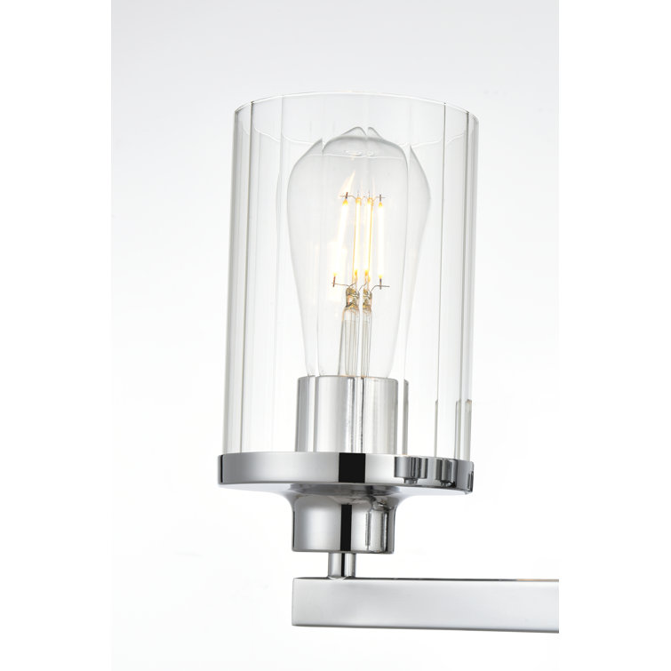 Dariela 4-Light Chrome and Clear Glass Vanity Light