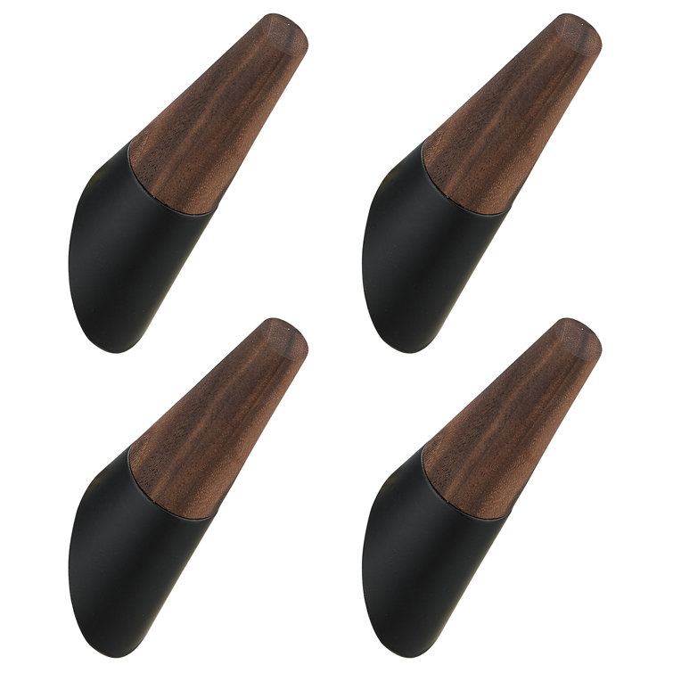 Black and Walnut Wall Mounted Towel Hooks Set