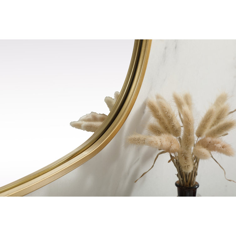 Brass Oval Metal Frame Bathroom Mirror
