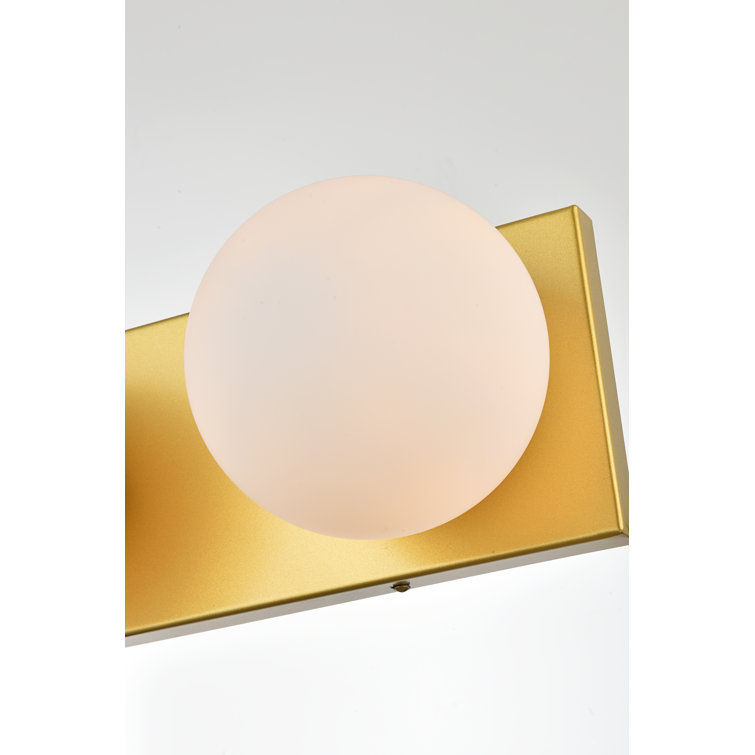 Brass 3-Light Dimmable Vanity Fixture with Beige Glass Shades