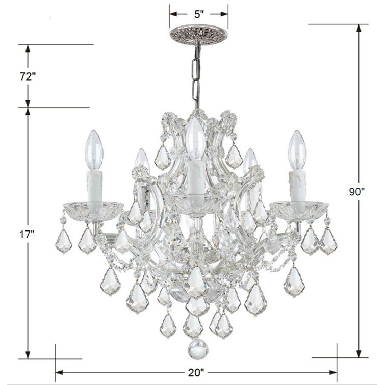 Gold Mini Crystal Candle Chandelier with Clear Italian Crystals