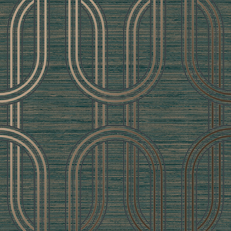 Emerald Geometric Metallic Removable Wallpaper Roll