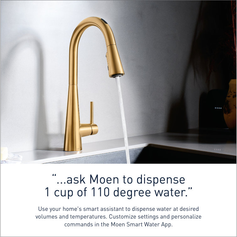 Brushed Gold Smart Touchless Pull-Down Kitchen Faucet